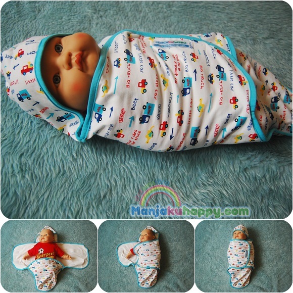 ManjakuhappySihat,ceria,riang,bergaya Terbaru!! Printed Baby Swaddle