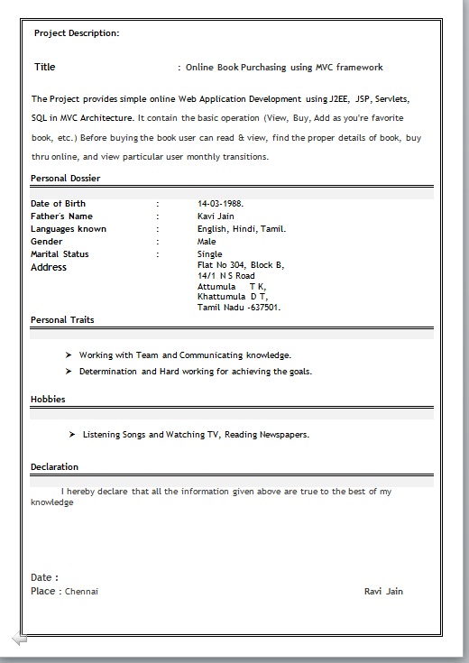 thesis Cv Format Freshers Pdf Download Essay writing examples - Thierry Geenen