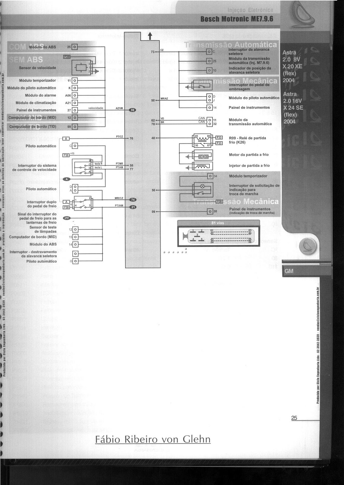 ** Epaul Inj. Eletrônica Sistema Elétrico Astra 2004 a 2008 Flex