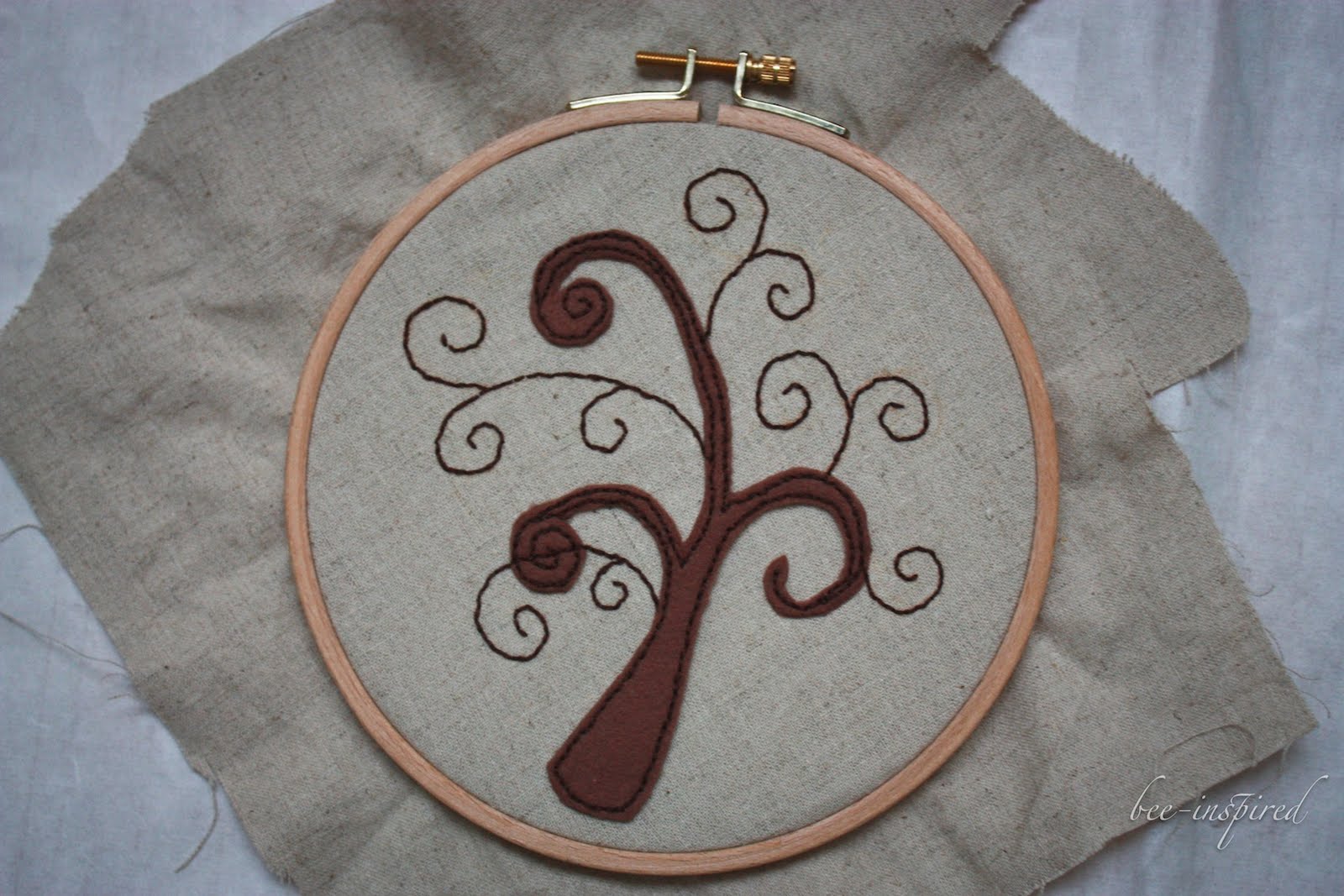 Beeinspired Earring embroidery ring tutorial