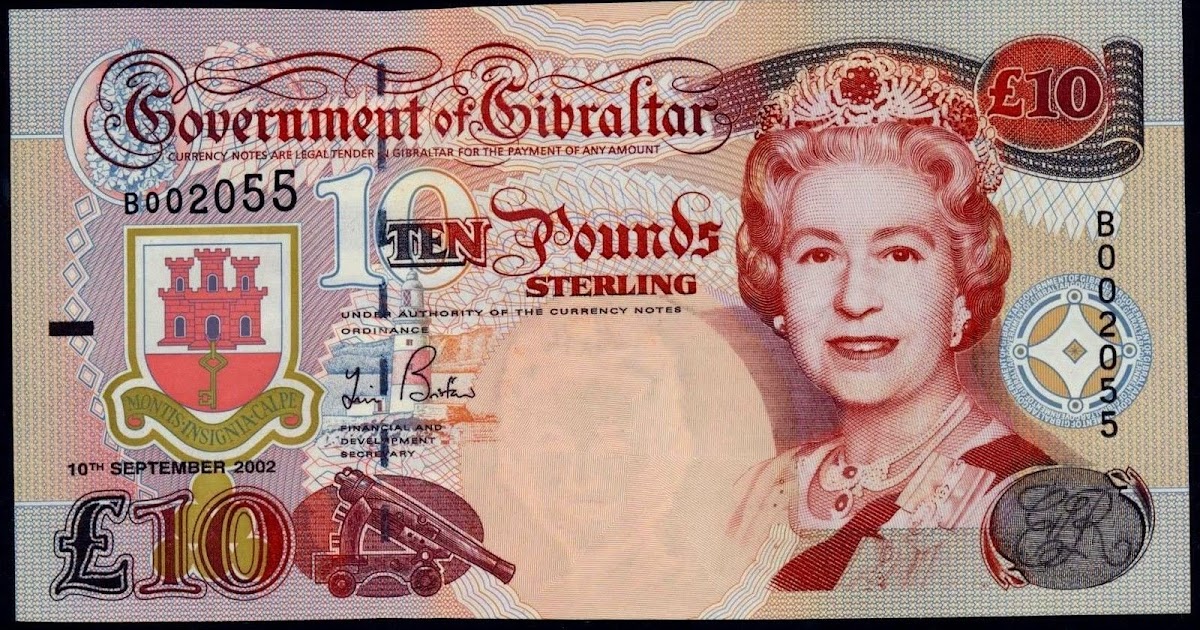 Gibraltar 10 Pounds banknote 2002 Queen Elizabeth II|World Banknotes