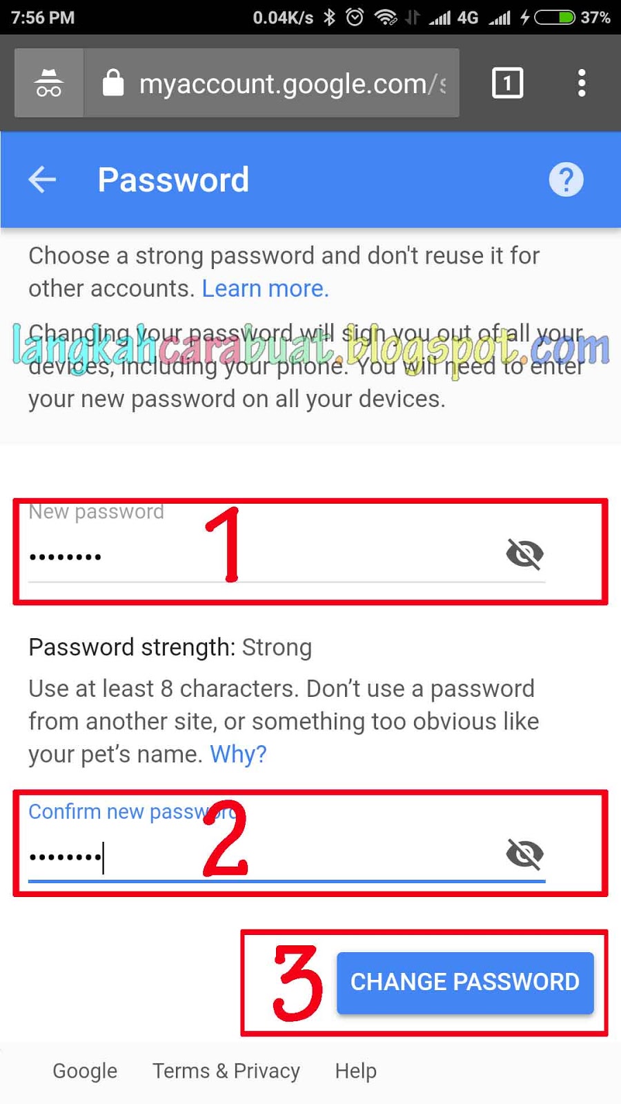Ganti Kata Sandi Google