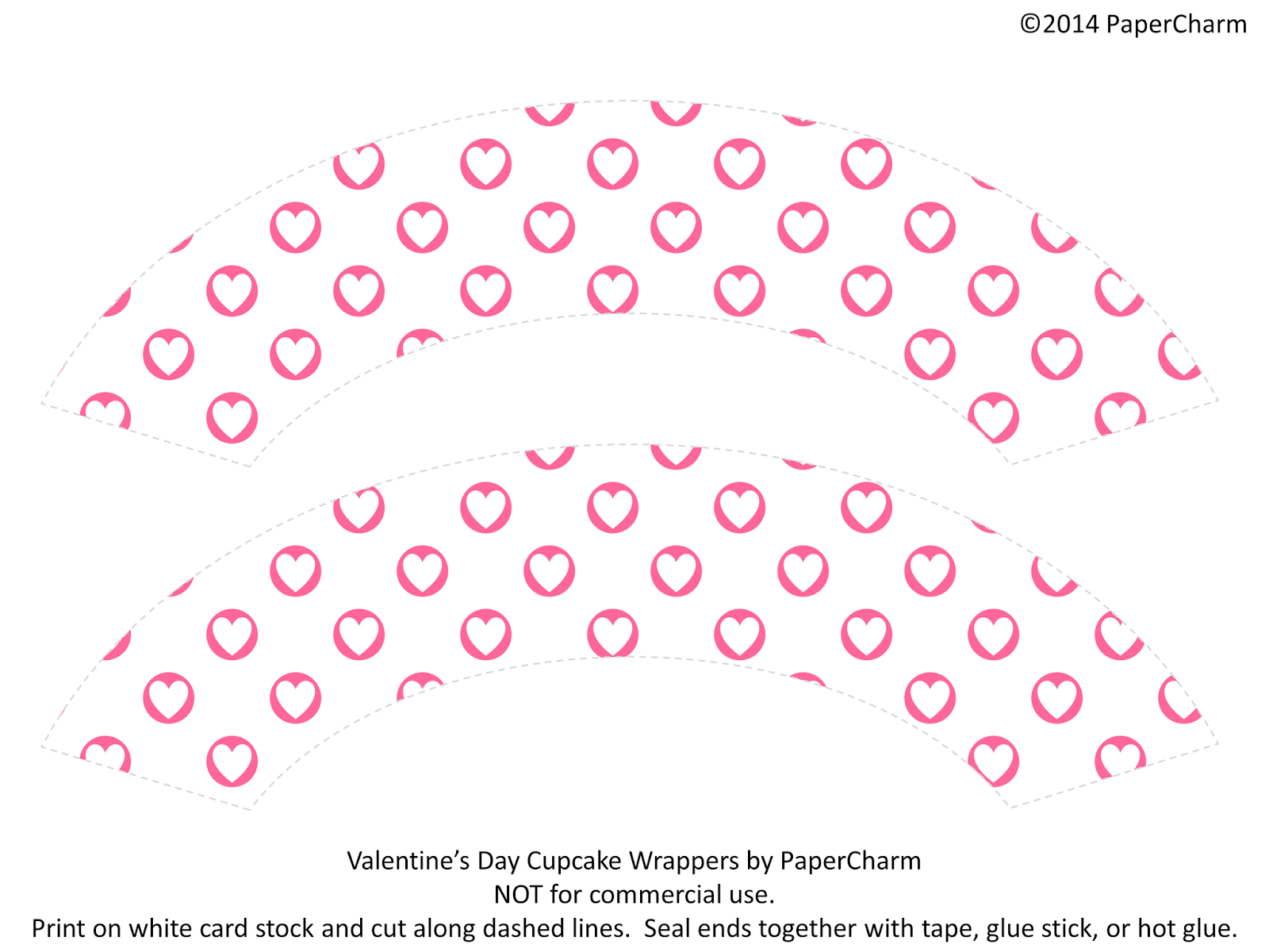 PaperCharm: Gift for PaperCharm Fans: Printable Valentine's Cupcake Set