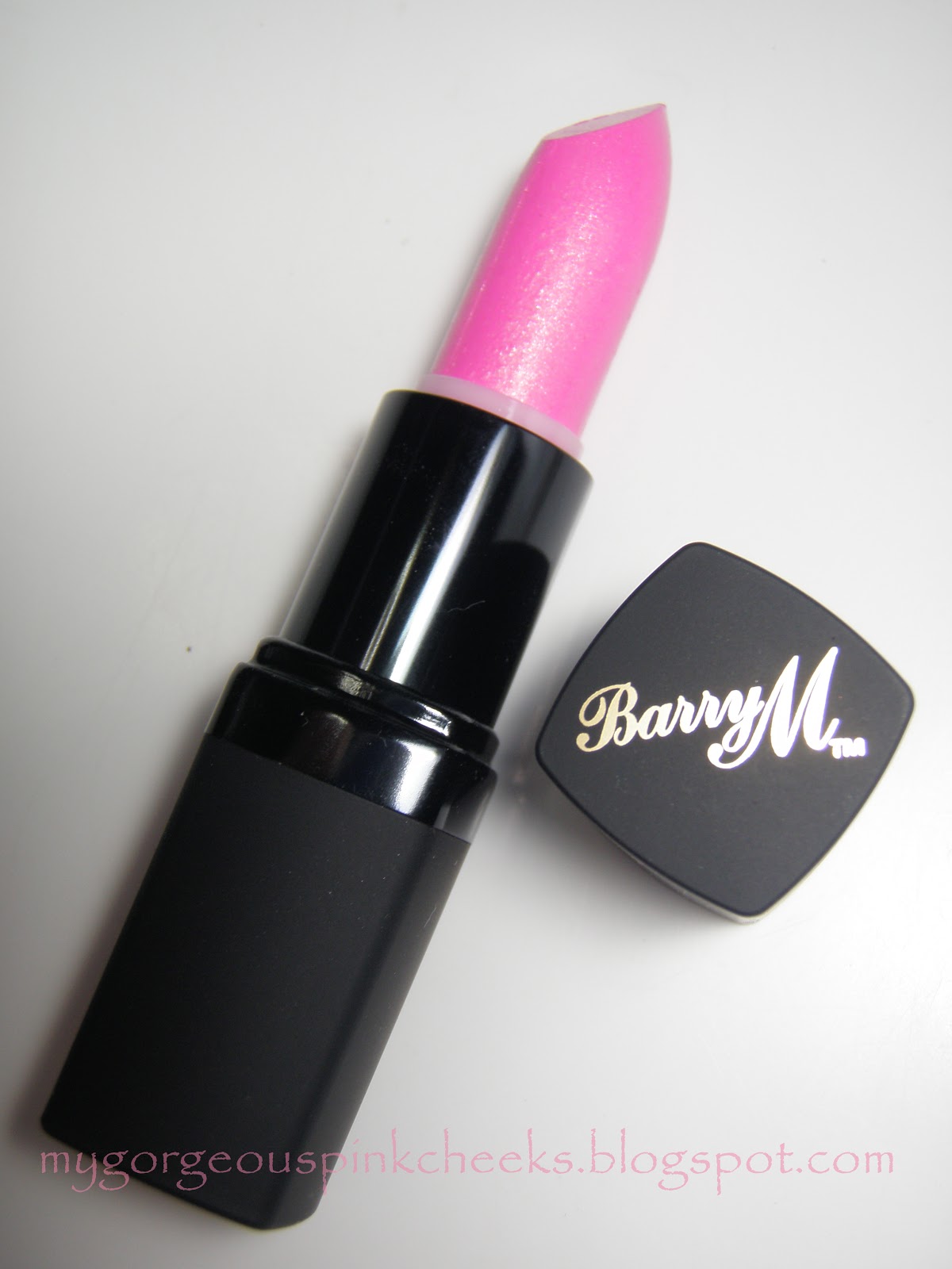 Barry M Lipstick in 140 Pink Sparkle My Pink Cheeks