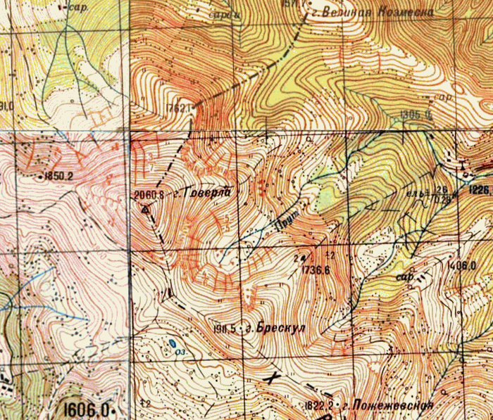 Топографическая карта Генштаба СССР
