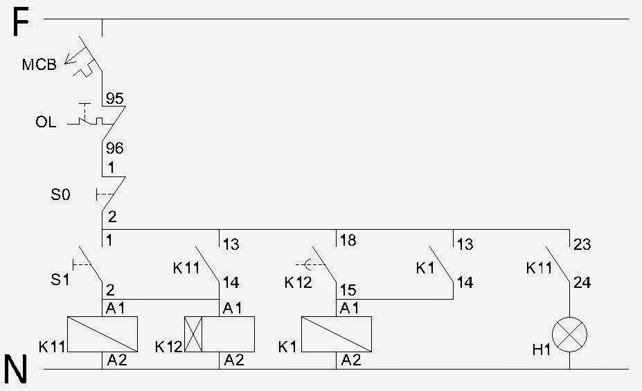 CONTACTOR CIRCUIT WITH TIME RELAY (DELAYED PULL ON) Kiky