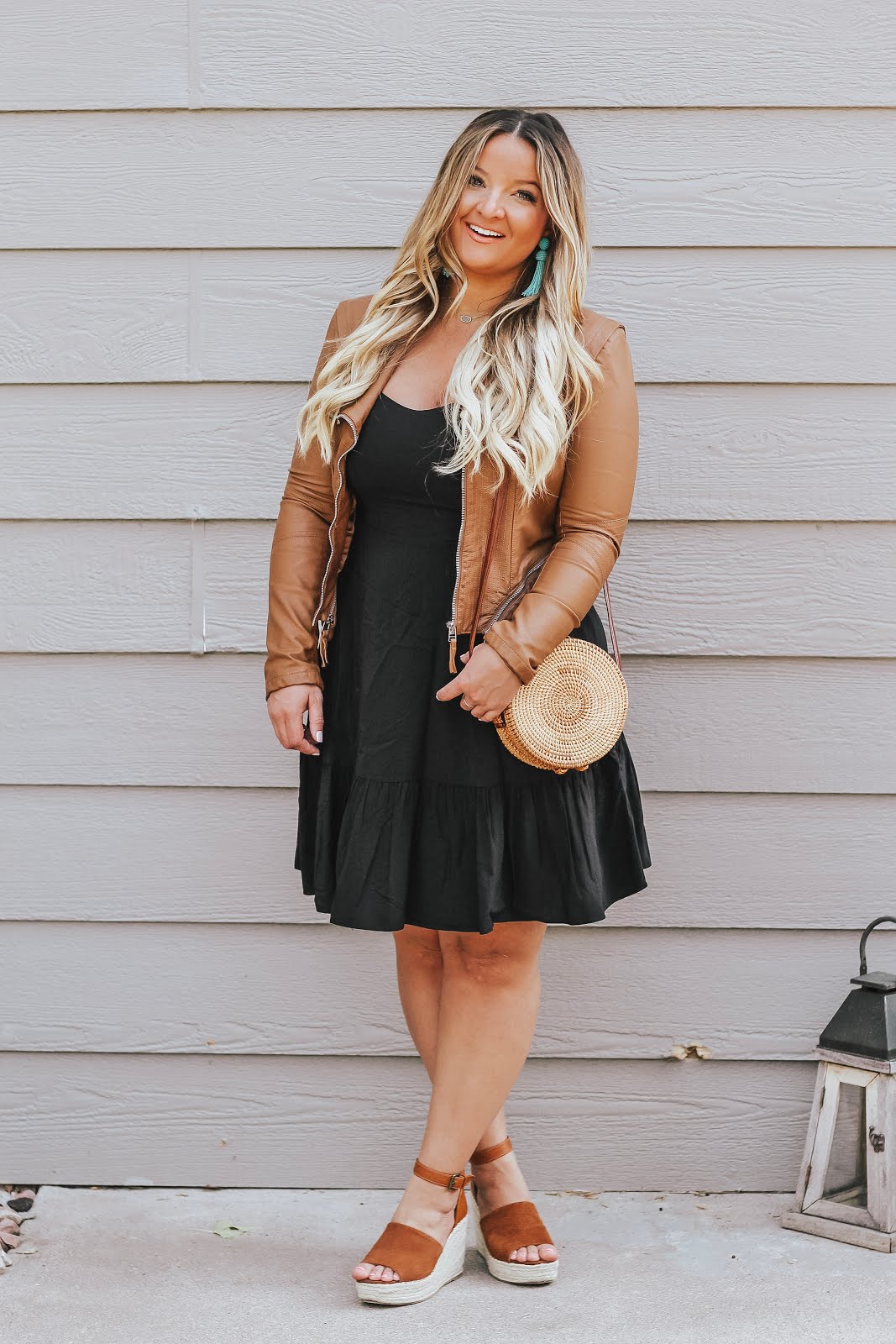 Brown and Black Outfit featured by top Denver fashion blogger, Delayna Denaye