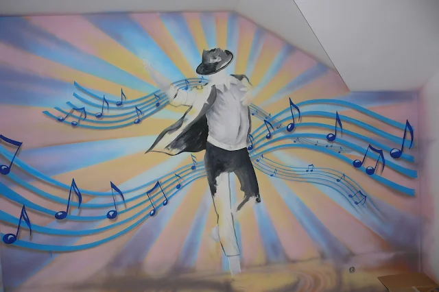 Mural ścienny Michael Jackson, obraz ścienny wykonany w pokoju nastolatki, Warszawa