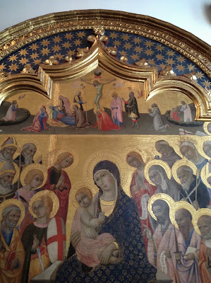 Sano di Pietro: Madonna con Bambino e Santi, particolare
