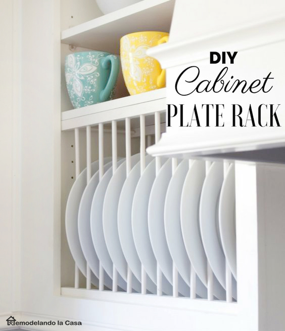 DIY Plate Rack Remodelando la Casa