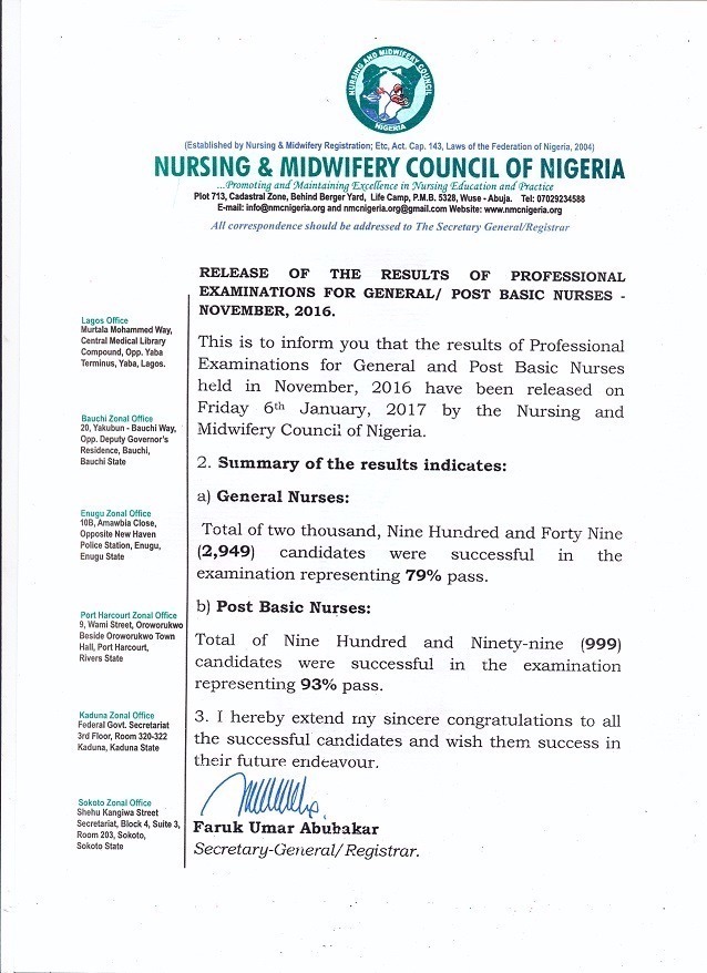 NURSING AND MIDWIFERY COUNCIL OF NIGERIA