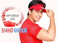 happy birthday shahid kapoor, red dress photo shahid kapoor along with red cap