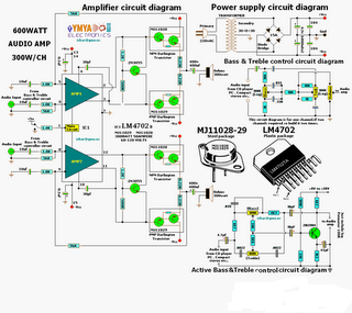Simple 600W Audio Amplifier Circuit Diagram | Circuits Diagram Lab