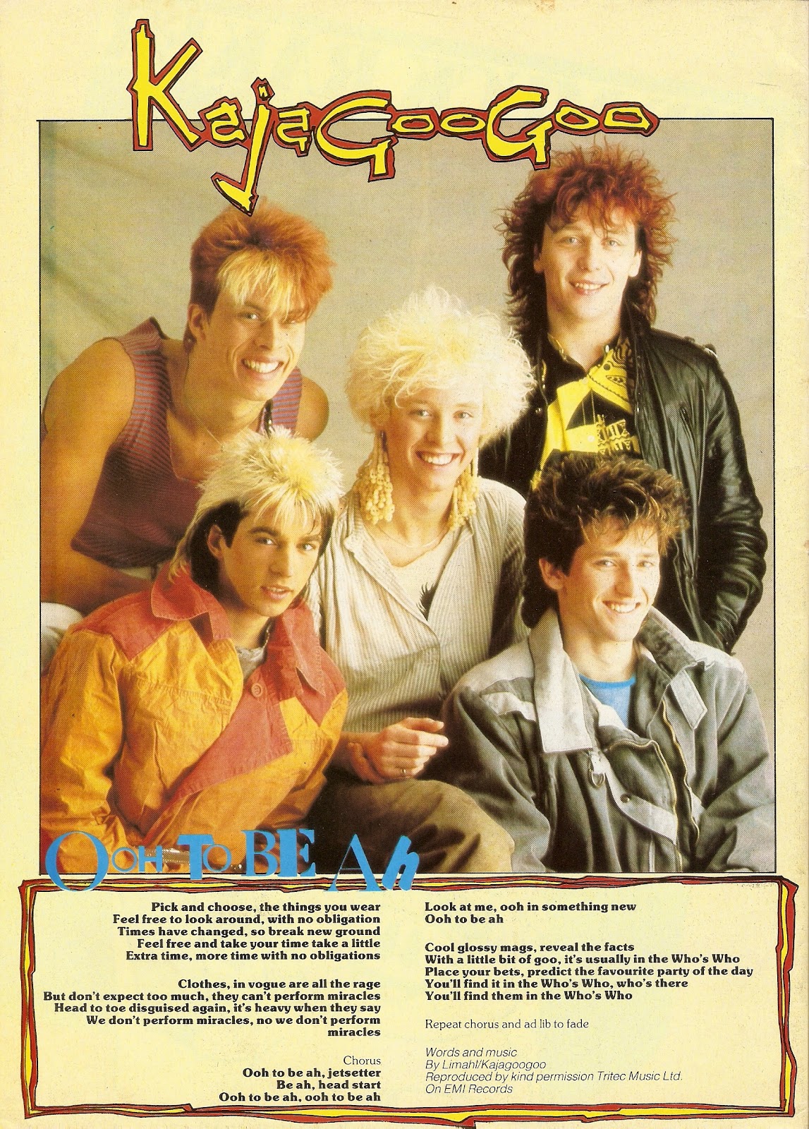 �80s Actual Kajagoogoo Ooh To Be Ah
