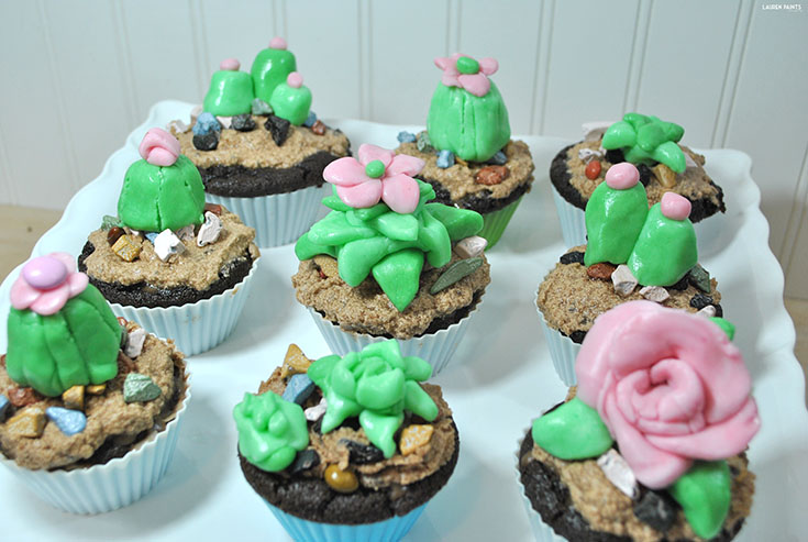 Celebrate Earth Day with Desert Cactus + Succulent Cupcakes