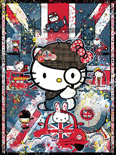 Hello Kitty London England with Hello Kitty as Sherlock Holmes Poster