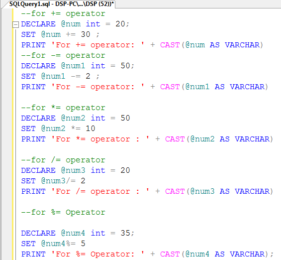 ALLTYPECODING: What is operator and its type in sql server.?