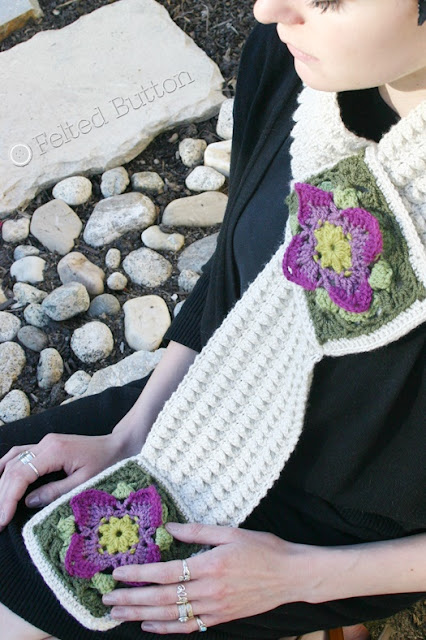 Structured Rock Cress Scarf Crochet Pattern by Susan Carlson of Felted Button