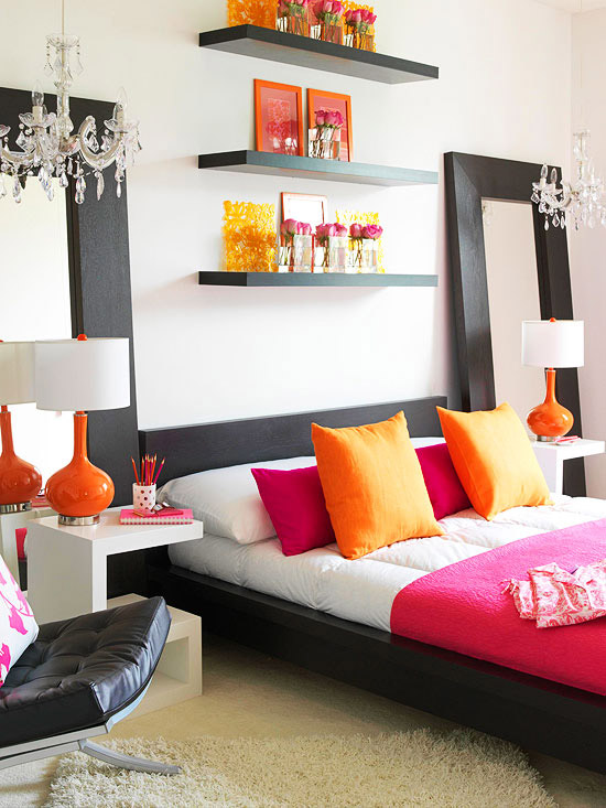 Pink and Orange  for a Girl s Bedroom  Driven by Decor 