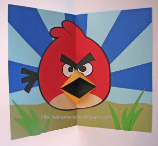 angry bird pop up card