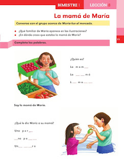 Apoyo Primaria Español 1er grado lección 8 La mamá de María 