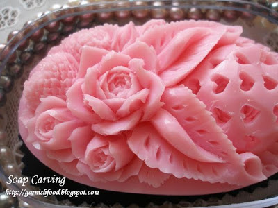 beautiful soap carving heart  roses design 