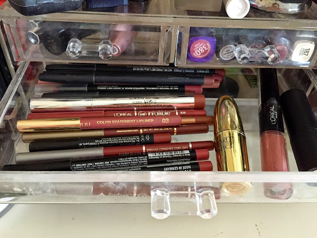 Muji Acrylic Makeup Storage Storage, Acrylic, Lipliner, Makeup, MAC, Gerard Cosmetics, Loreal, Red Apple Lipstick