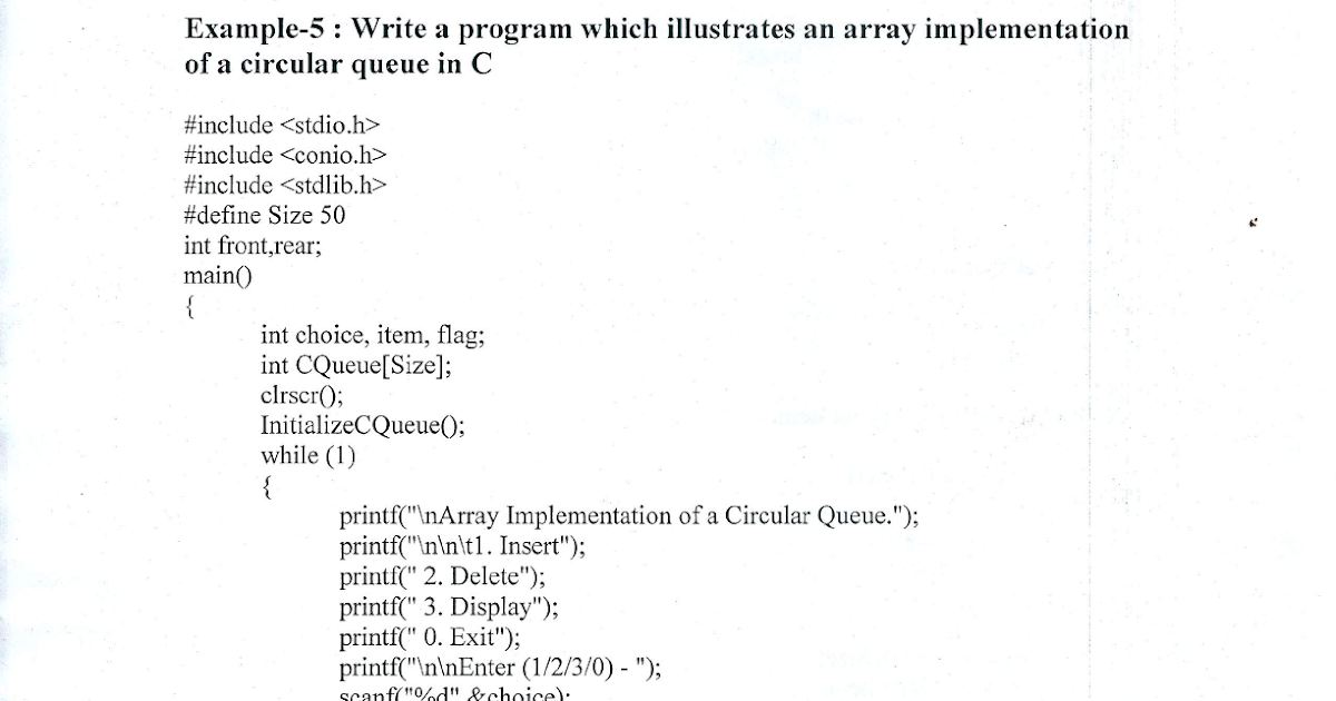 Experiment No : 4 - Circular Queue with Output ~ Vidyarthiplus (V+ ...