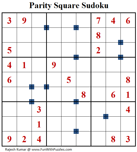 Parity Square Sudoku (Fun With Sudoku #159)
