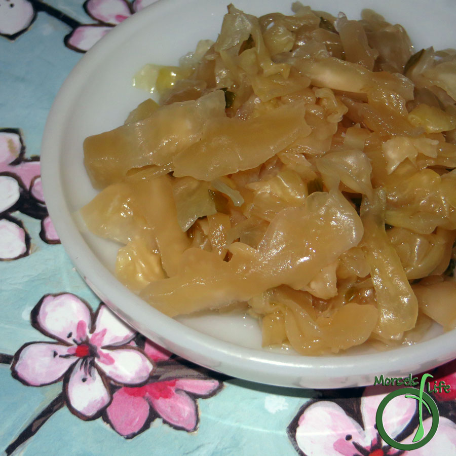 Morsels of Life - Japanese Sauerkraut - A Japanese-inspired sauerkraut flavored with green onions and soy sauce.