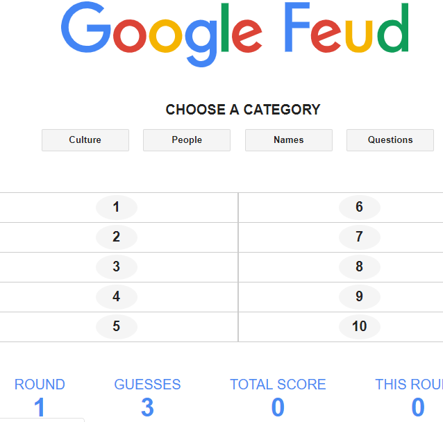 Time to Talk Tech : Google Feud - Fun web based game similar to