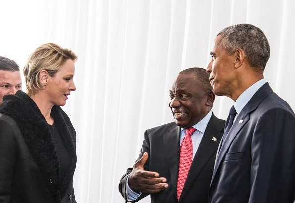 Princess Charlene, former US President Barack Obama, Cyril Ramaphosa and King of the Zulu attend Nelson Mandela International Day