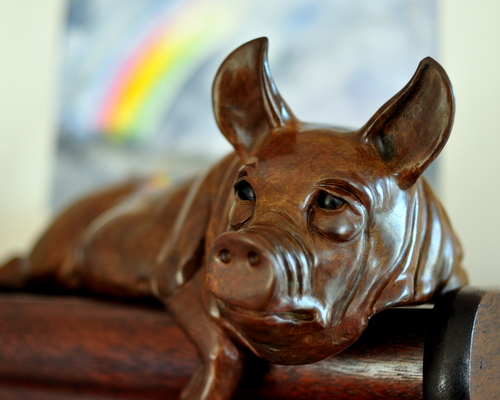 WH Hog by bronze sculptor Robert Larum