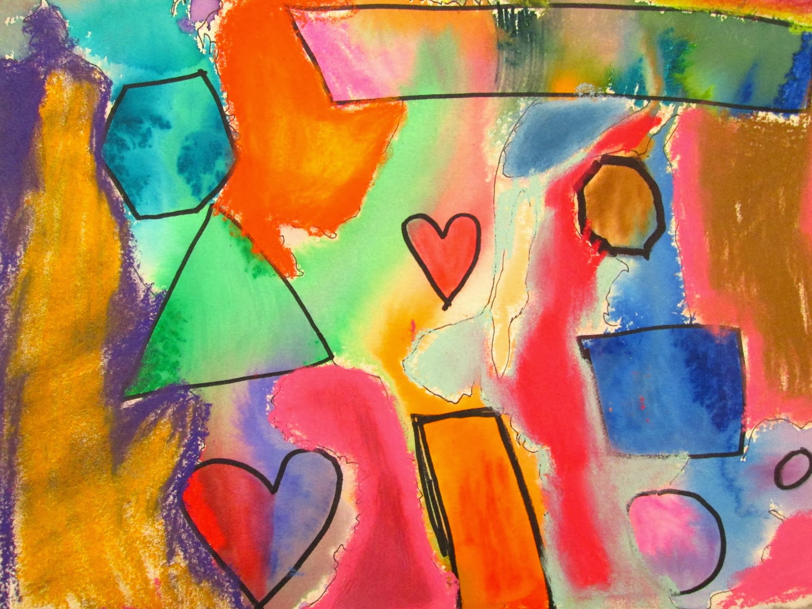 Lower school art at kinkaid geometric vs organic shapes by second grade