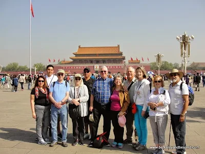 group with Palace Travel, in front of gate to Forbidden City, Beijing, China