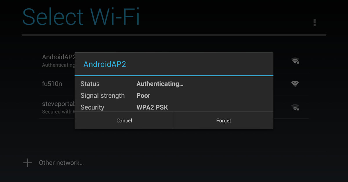 Problem Authentication Wifi / hospot