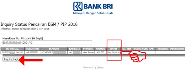 Kapan dana dana pemberian PIP lewat KIP dan Cara Cek Virtual Account _Inquiry Status Pencairan Dana Bantuan BSM/PIP Siswa SD/SMP/SMA/SMK