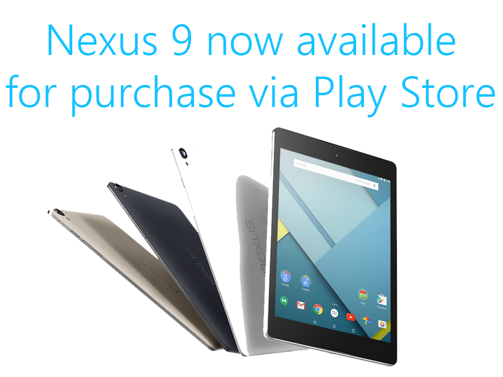 Nexus 9 Now Available For Purchase Via Play Store