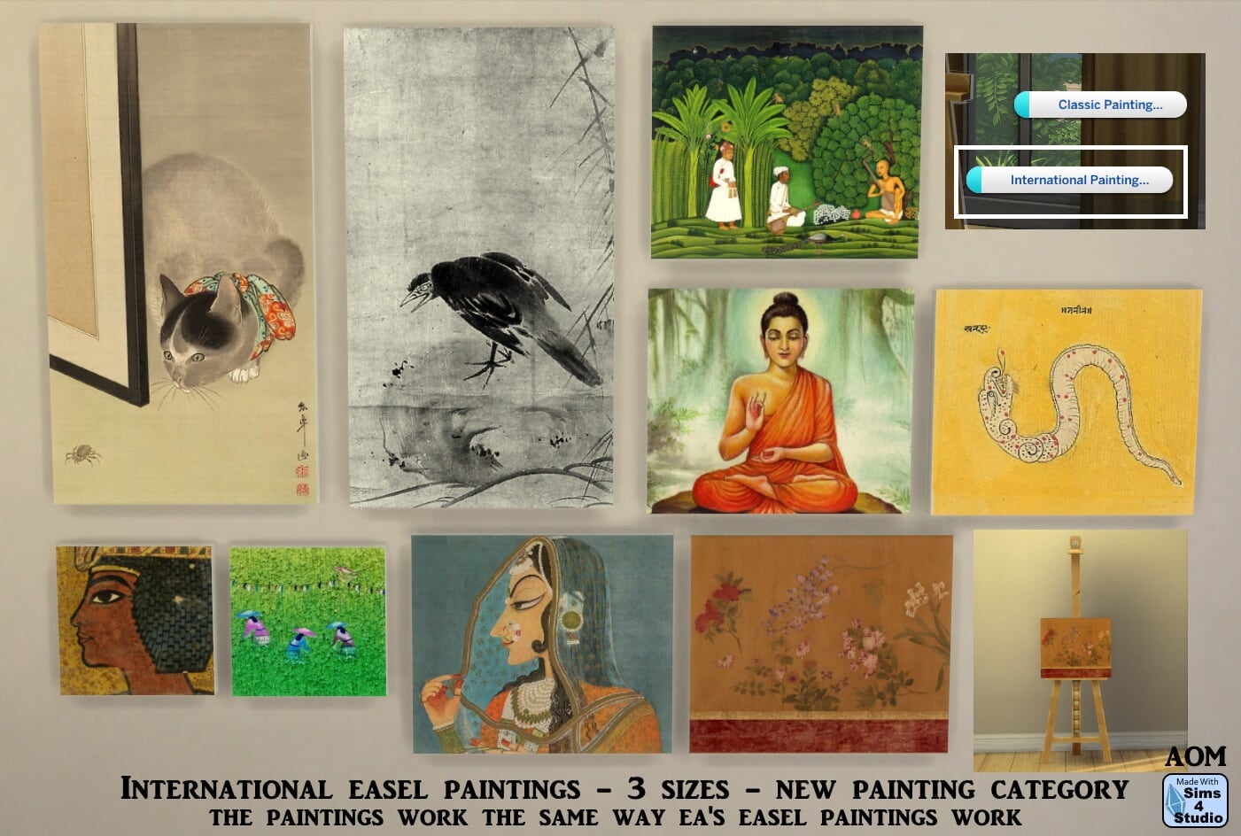 Sims 4 CC's The Best Paintings for Easel by AOM