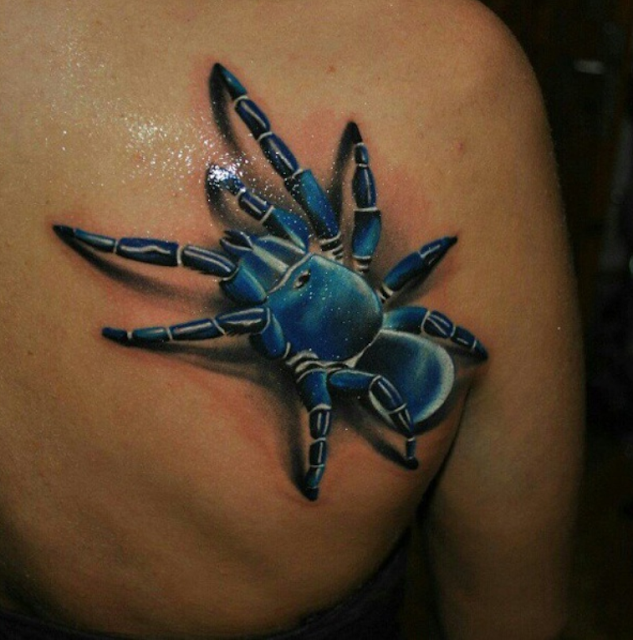 Spider Bull 3D Tattoo