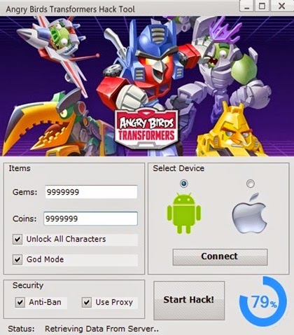 angry birds transformers hack unlimited pigs
