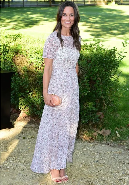 Pippa Middleton woreL.K.Bennett Karo Printed Silk Dress, Princess Eugenie wore ALICE AND OLIVIA Saffron Floral Dress.