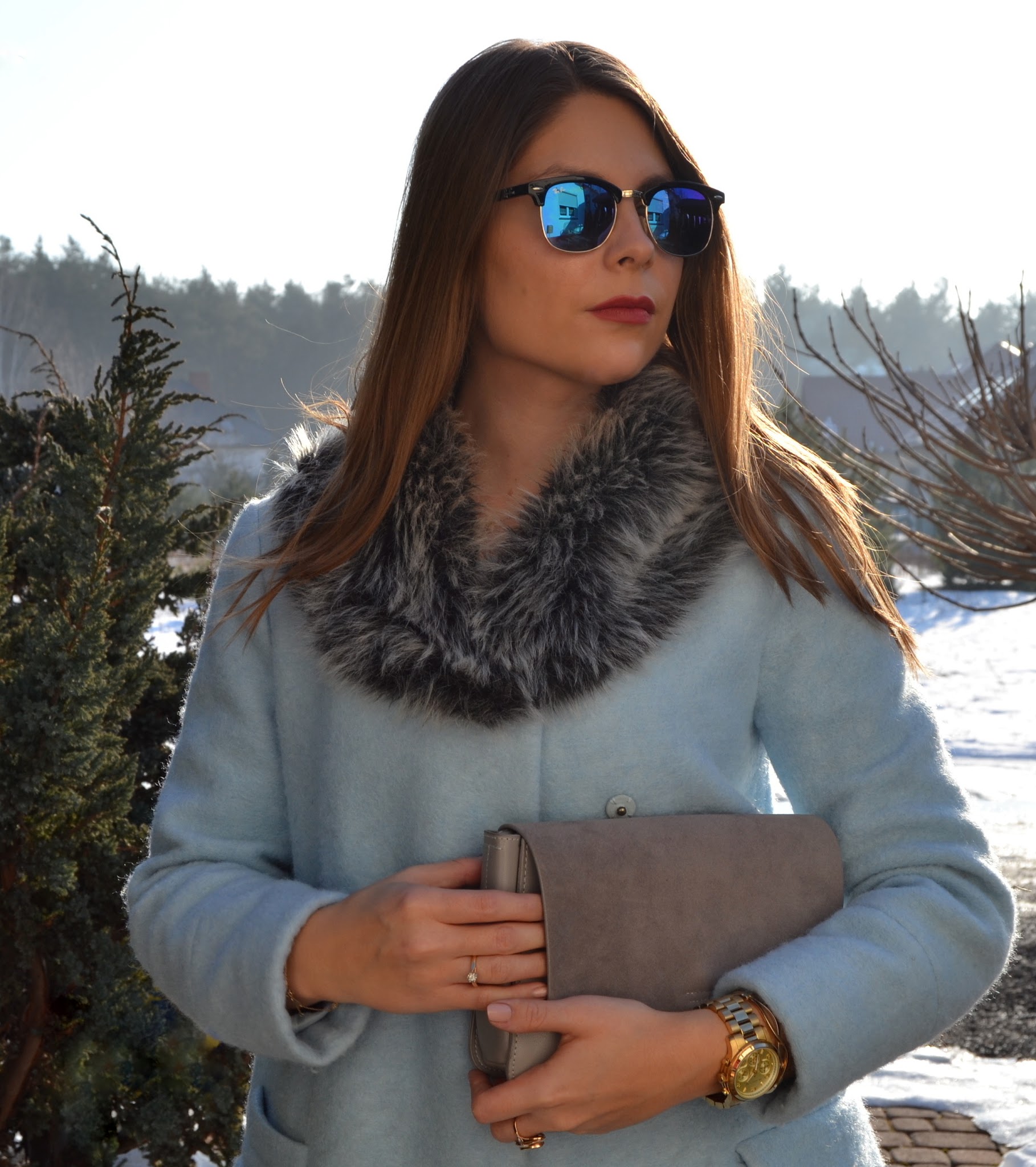 Outfit - baby blue coat || Stylizacja - baby blue płaszcz