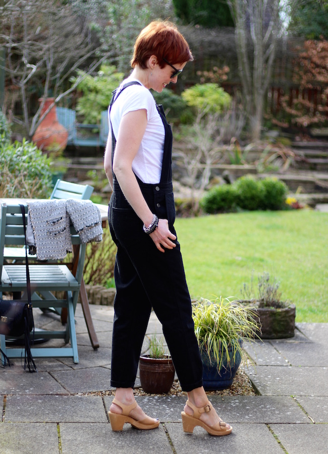 Fake Fabulous | Wearing dungarees, with tweed, over 40...side view