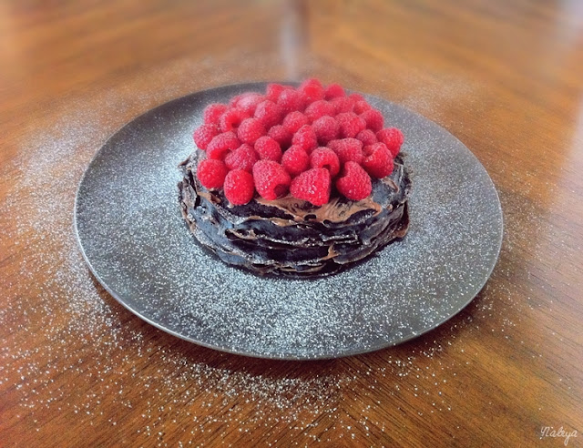 Chocolate Raspberry Mille Crepe Cake Chocolate Raspberry Mille Crepe Cake