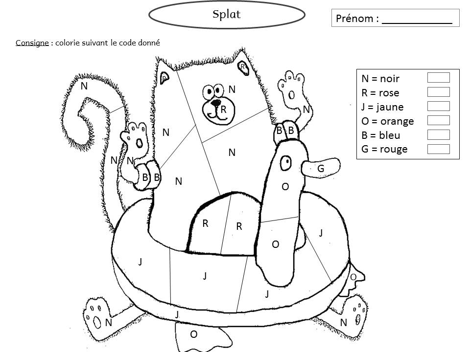 Splat Adore Jardiner Exploitation Ms Gs Splat Le Chat Coloriage Magique Coloriage