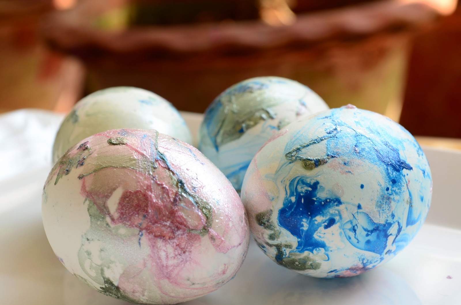 Practical Mom Easter Eggs Marbling with Nail Polish Kids Activity