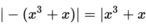 y = |(-x)^3 + (-x)|=|-(x^3 + x)| = |x^3 + x