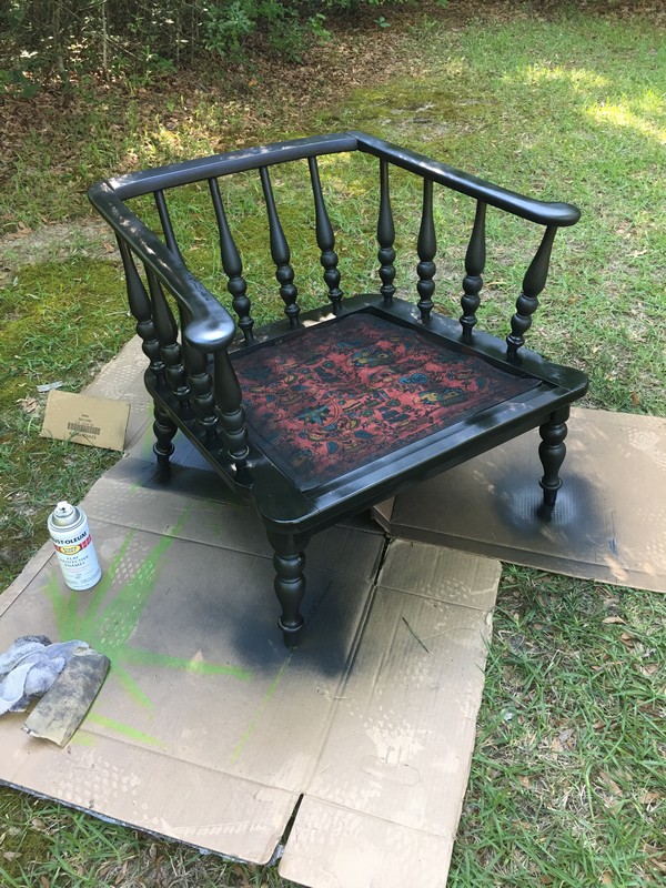 newly painted black chair