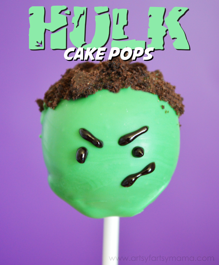 Hulk Cake Pops at artsyfartsymama.com